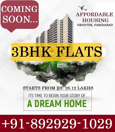 3BHK @ 28.12*Lakhs COMING SOON at PRIME LOCATION of GREATER FARIDABAD