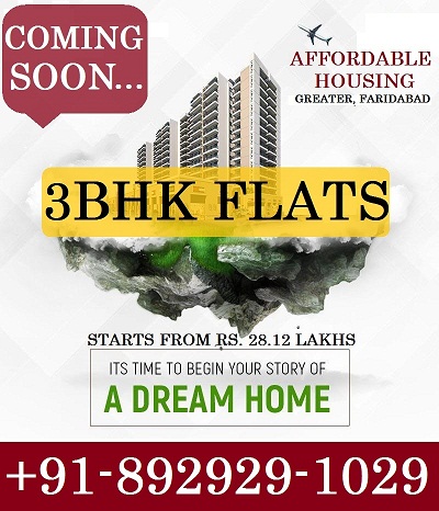 3BHK @ 28.12*Lakhs COMING SOON at PRIME LOCATION of GREATER FARIDABAD